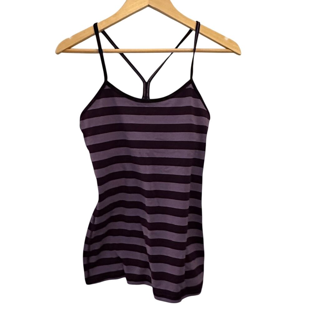 Lululemon Purple Striped Razorback Tank Top Witch Print Halloween Size‎ 6